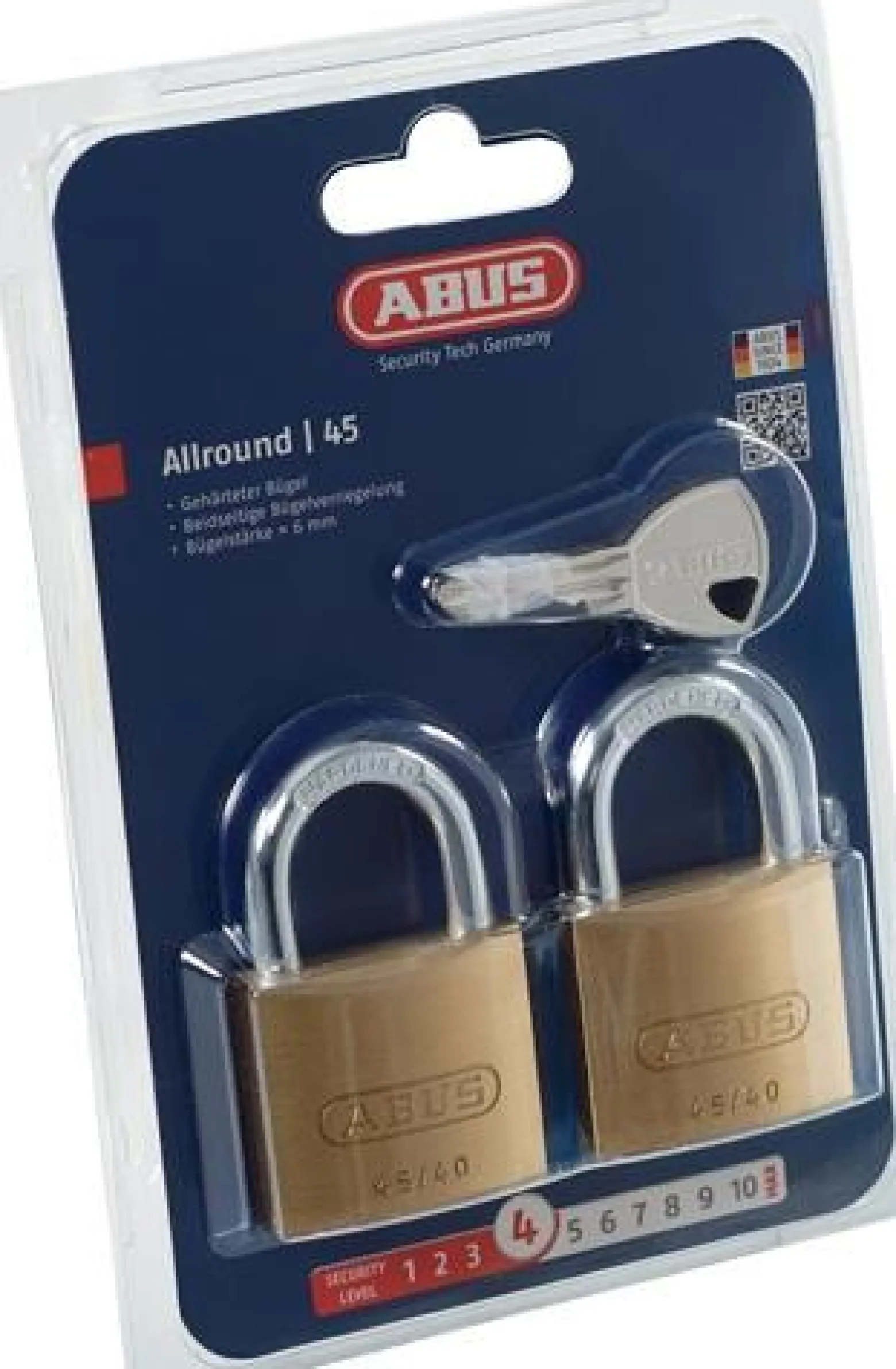 ABUS Zylindervorhangschloss 45/40 Twins B/SB gleichschließend 60 mm - 11824