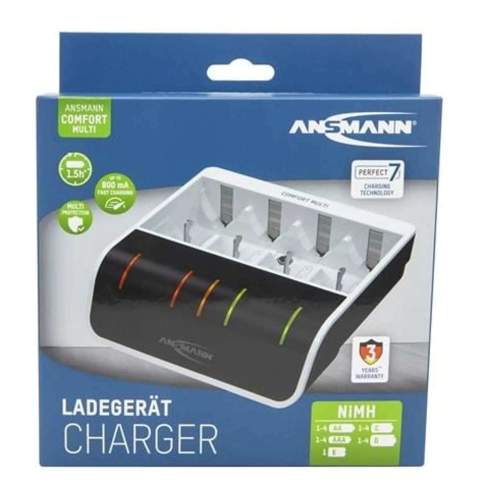 Akku-Ladegerät Comfort-Multi m.USB-Eingang 1,2V NiMH ANSMANN