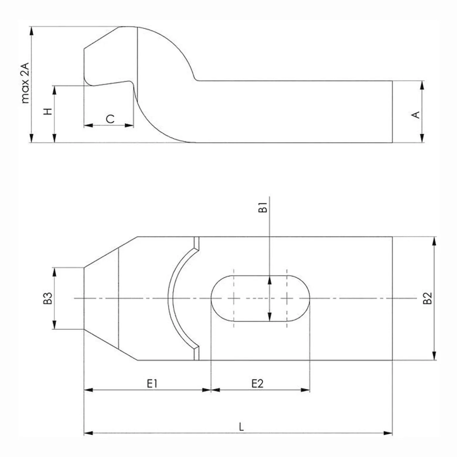 AMF Spanneisen DIN 6316 125 mm für T-Nut 12 + 14 + 16 mm - 71050