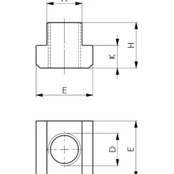 AMF T-Nutenstein DIN 508 T-Nut 16 mm M14 - 80051