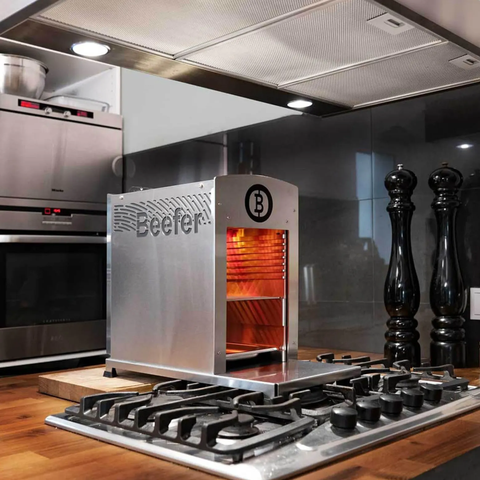 BEEFER E-BEEFER Pro 800°C Oberhitzegrill mit Thermobecher & Thermobehälter im Set - 1400001-Set1