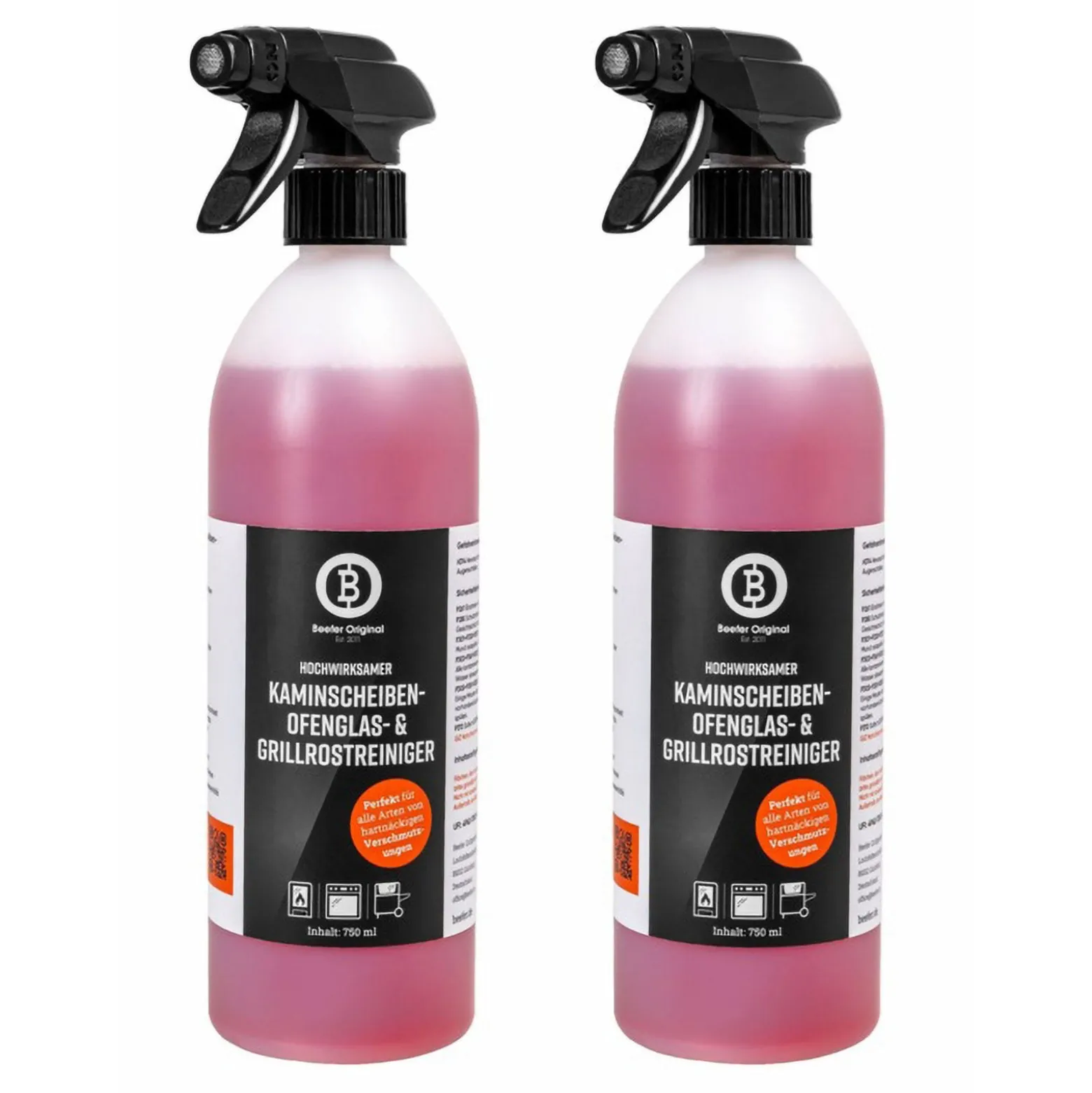 BEEFER 2x Kaminscheiben-, Ofenglas- und Grillrostreiniger 750 ml - 10100004-2