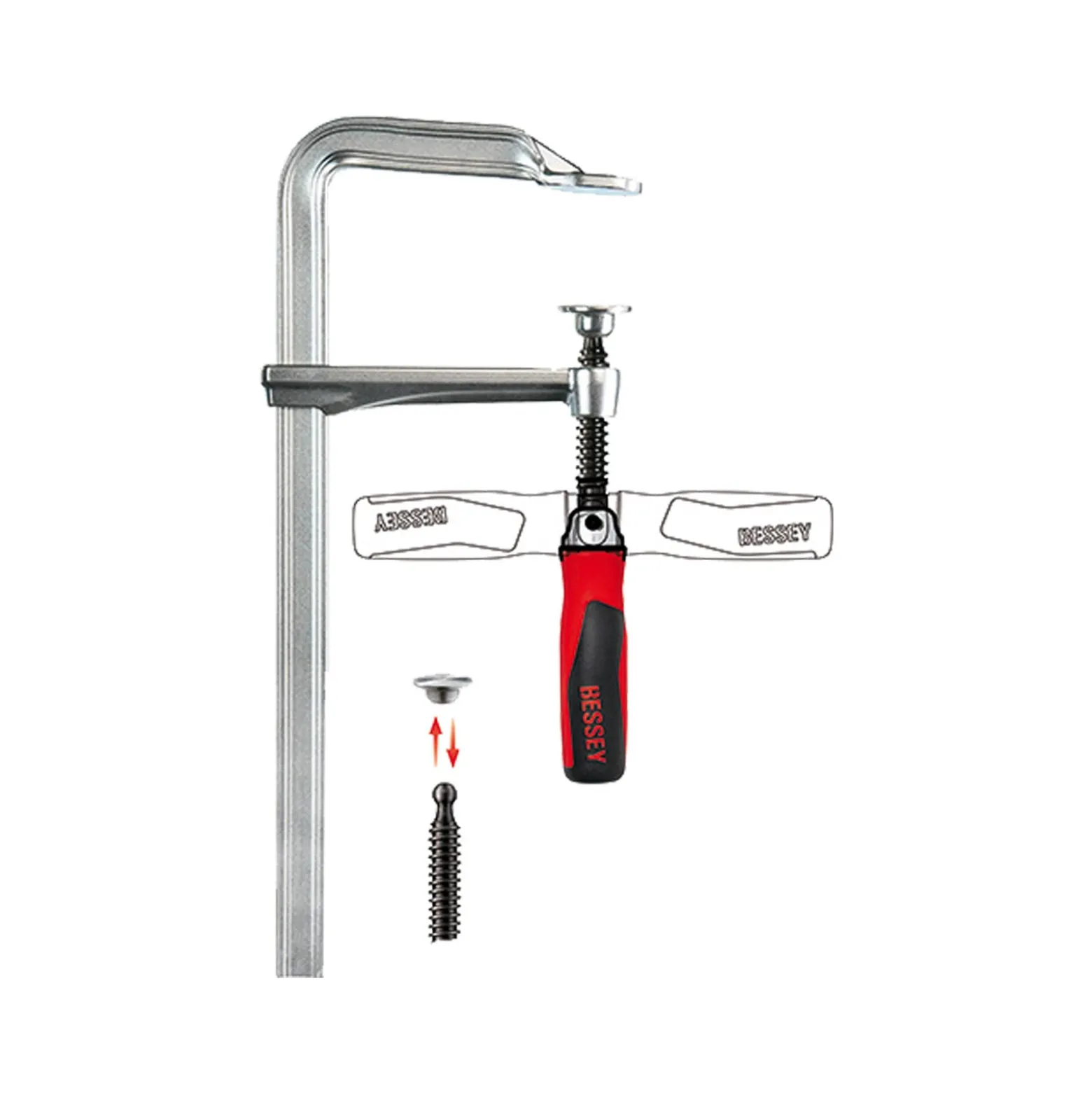 Bessey Ganzstahl-Schraubzwinge GZ-KG Spannweite 250 mm Ausladung 120 mm - GZ25KG