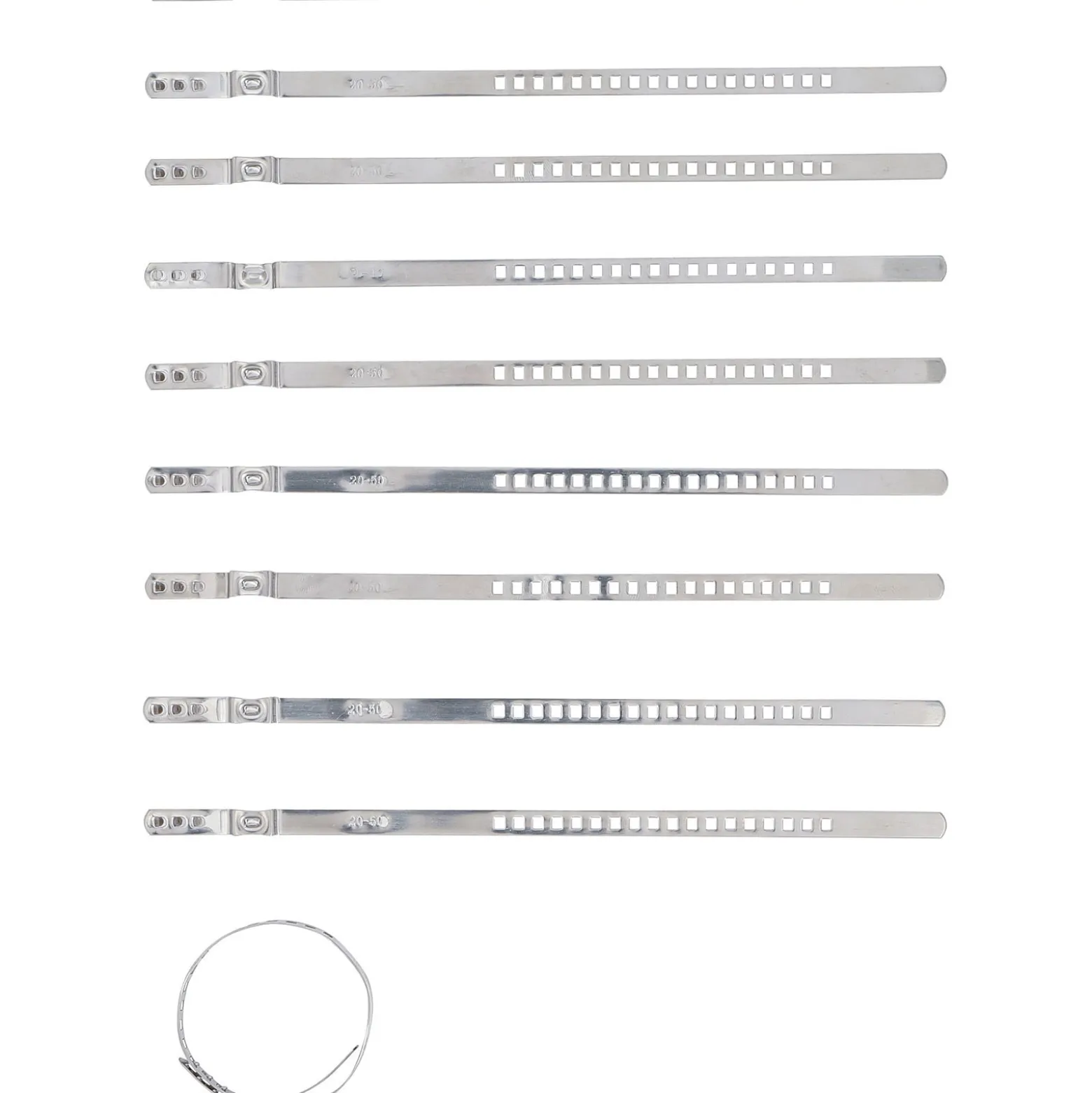 BGS Achsmanschetten-Schellen-Satz Edelstahl rostfrei 7 mm 20 - 50 mm 10tlg. - 70327