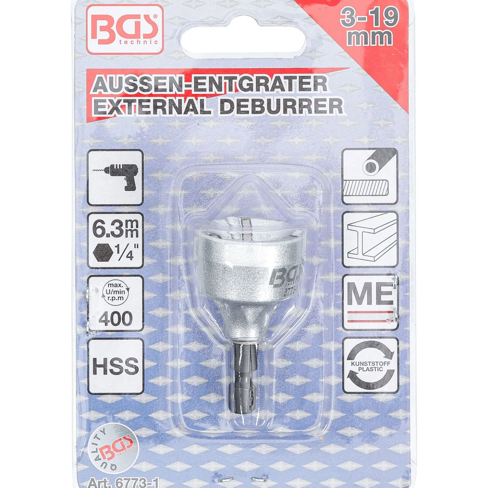BGS Außen-Entgrater für Ø 3 - 19 mm - 6773-1