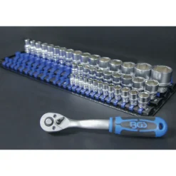 BGS Aufsteckschienen-Set für Steckschlüssel-Einsätze mit 80 Clips für Einsätze 6,3 mm (1/4"), 10 mm (3/8"), 12,5 mm (1/2") - 6871