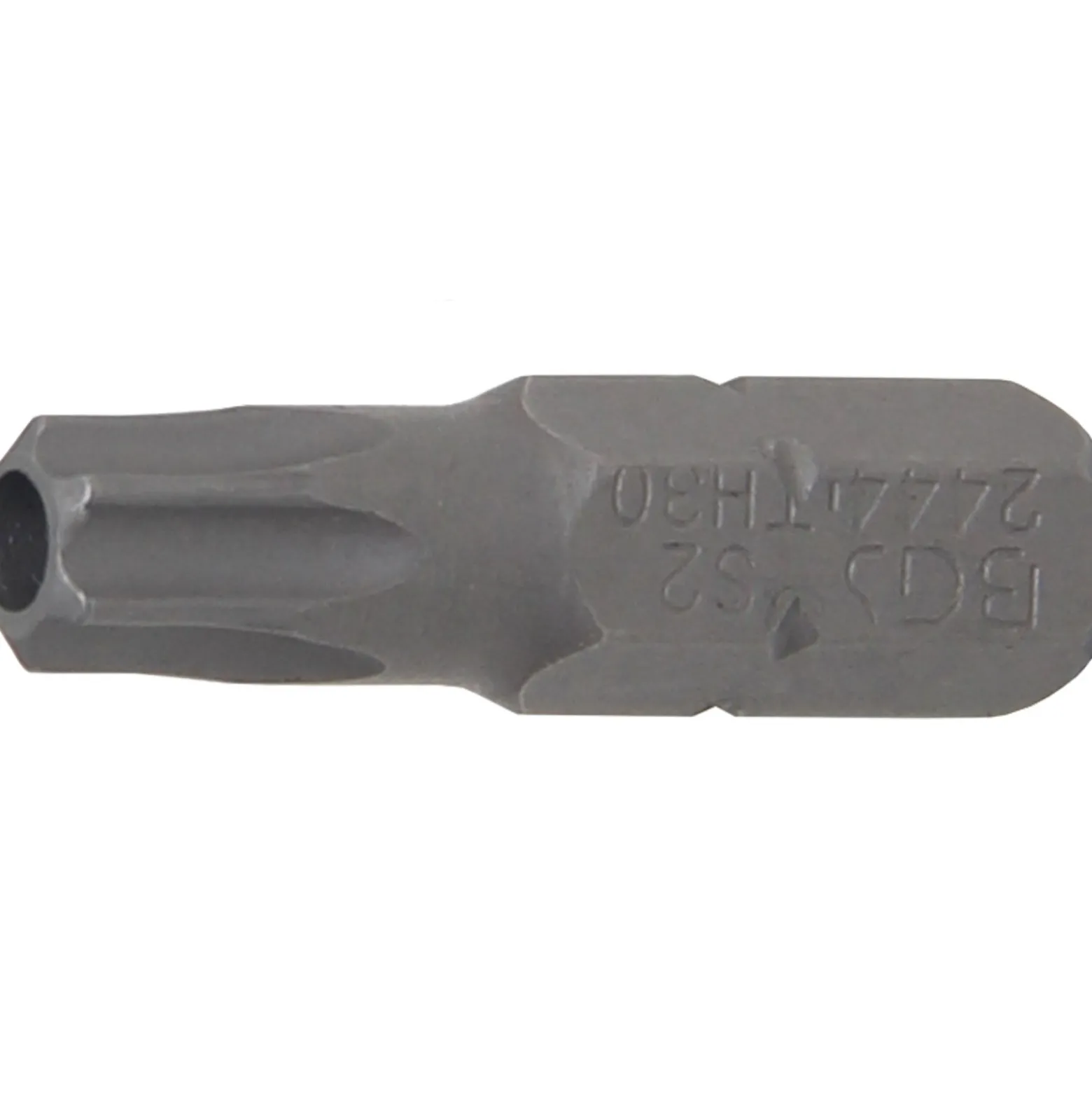 BGS Bit Antrieb Außensechskant 6,3 mm (1/4") T-Profil (für Torx) mit Bohrung T30 - 2444