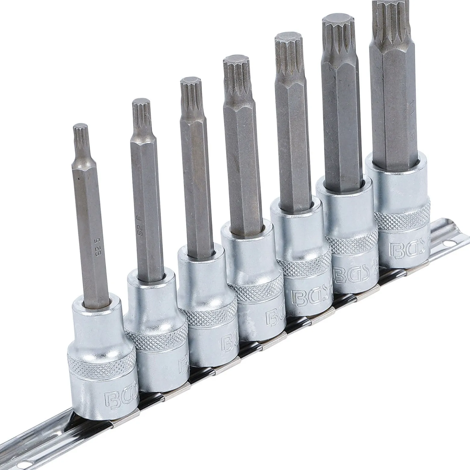 BGS Bit-Einsatz-Satz Antrieb Innenvierkant 12,5 mm (1/2") Innenvielzahn (für XZN) M5 - M14 7tlg. - 5175