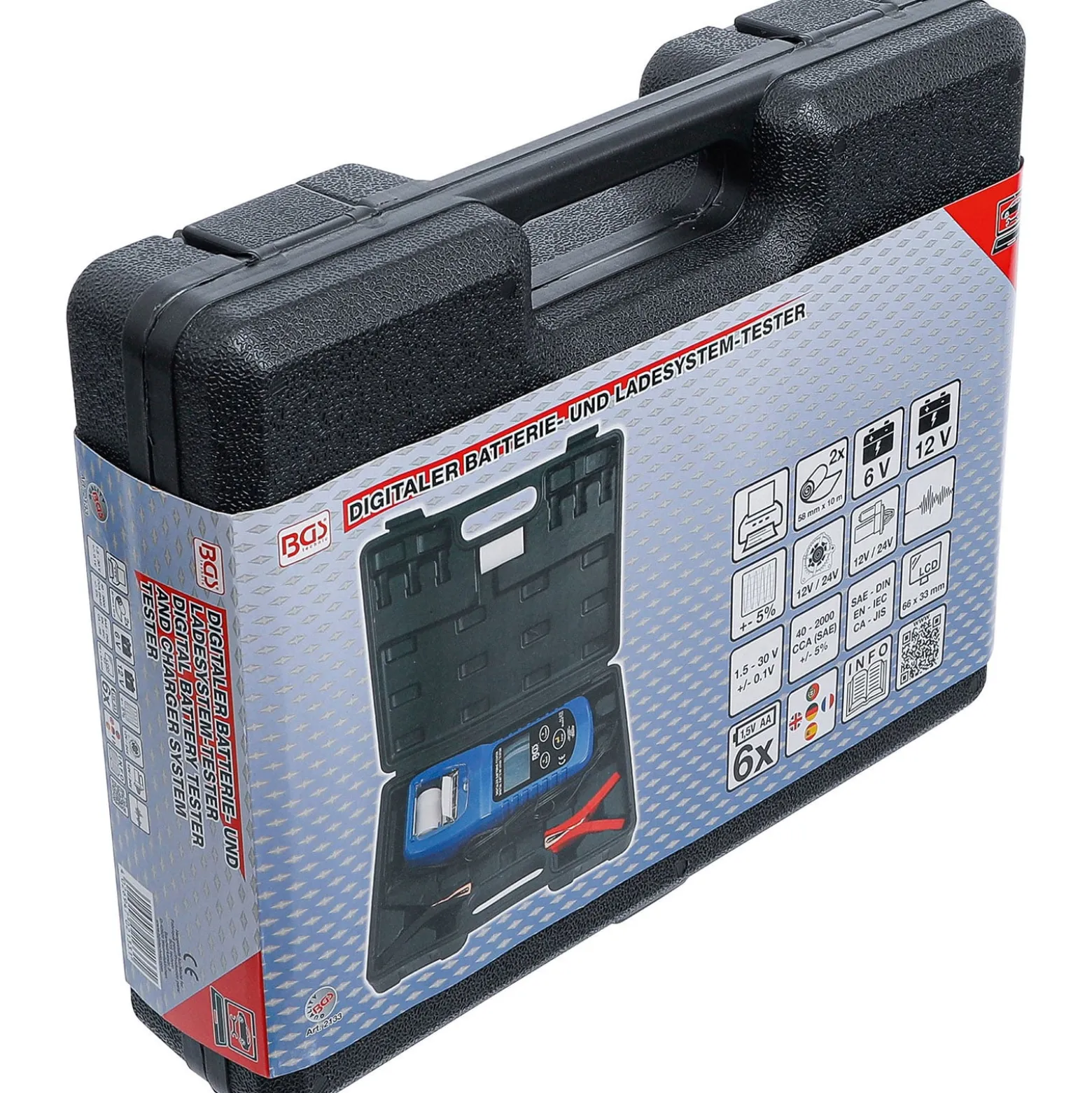 BGS Digitaler Batterie- und Ladesystem-Tester mit Drucker - 2133