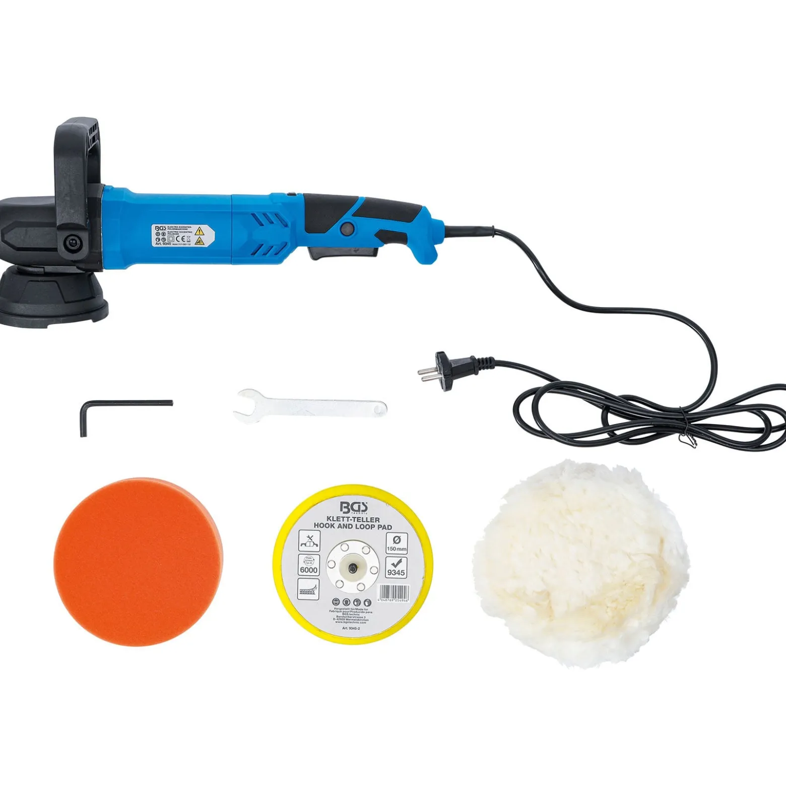 BGS Elektro-Exzenter-Poliermaschine max. 6.000 U/min 900 W - 9345