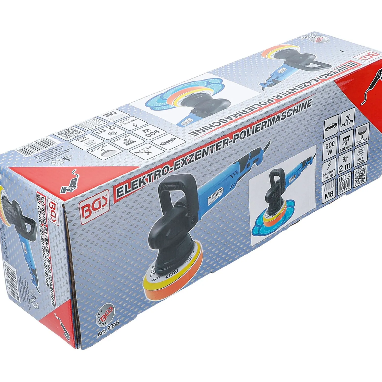 BGS Elektro-Exzenter-Poliermaschine max. 6.000 U/min 900 W - 9345