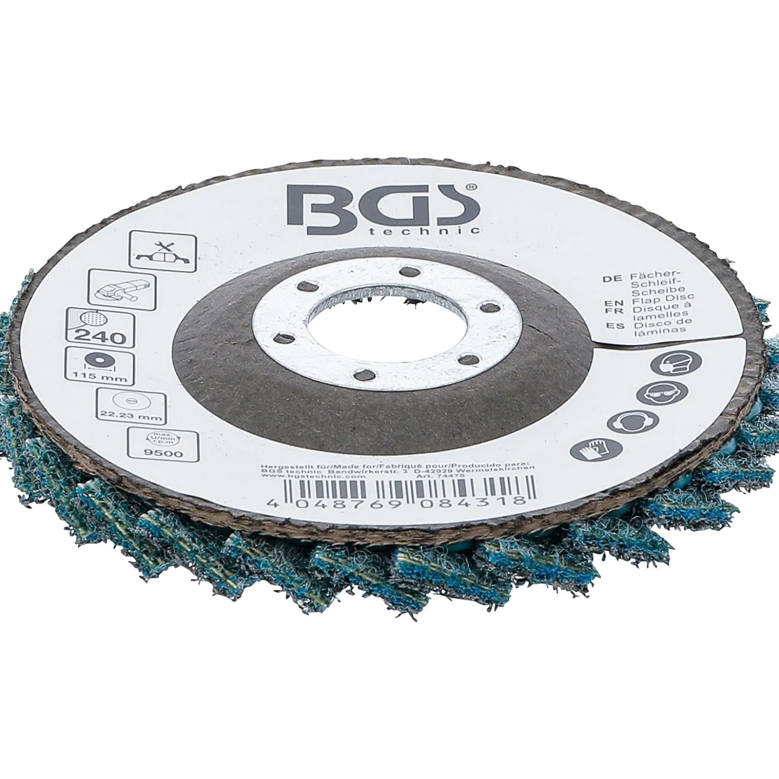 BGS Fächer-Schleif-Scheibe Vlies Ø 115 mm Körnung 240 - 74475