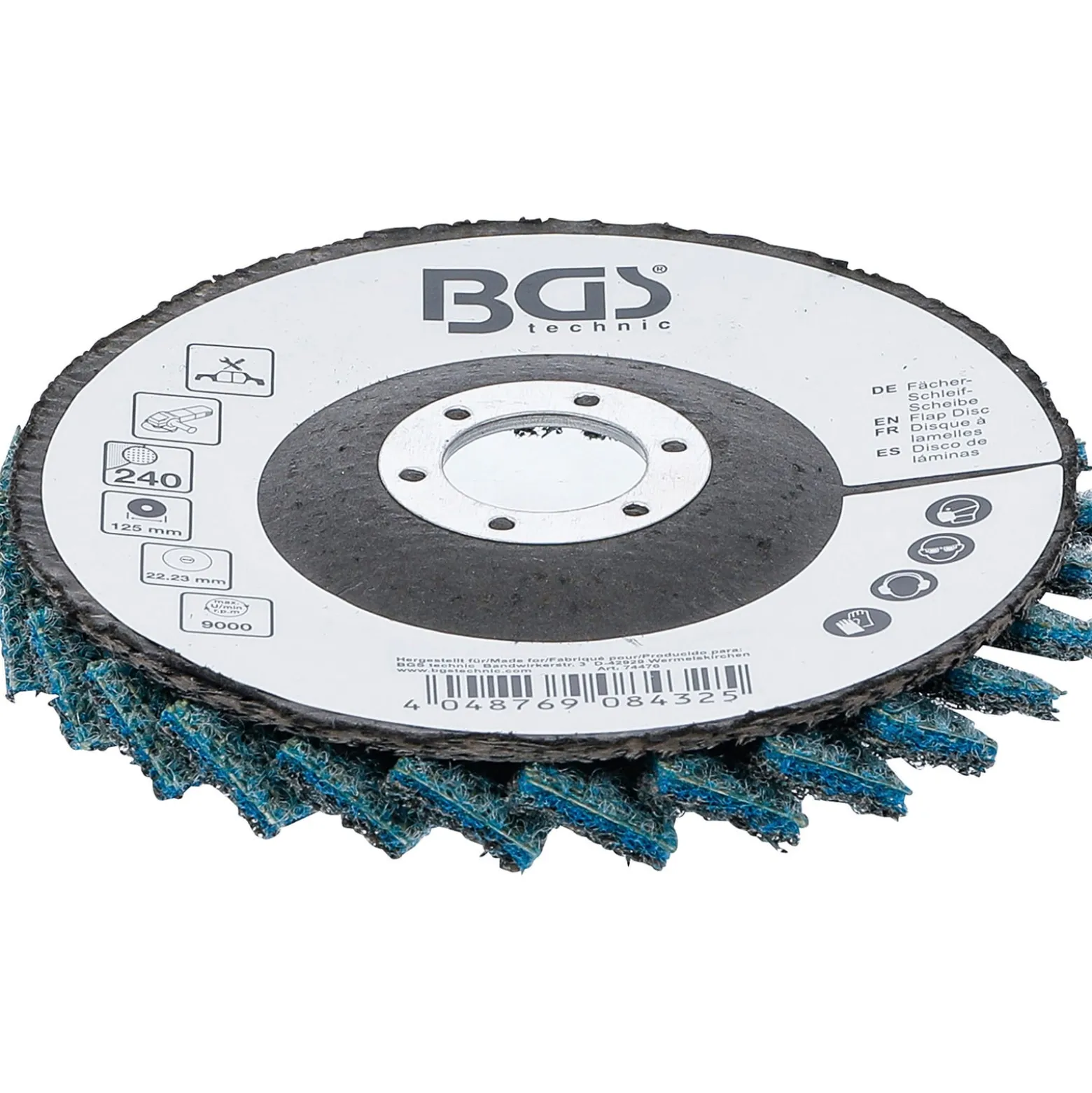 BGS Fächer-Schleif-Scheibe Vlies Ø 125 mm Körnung 240 - 74476