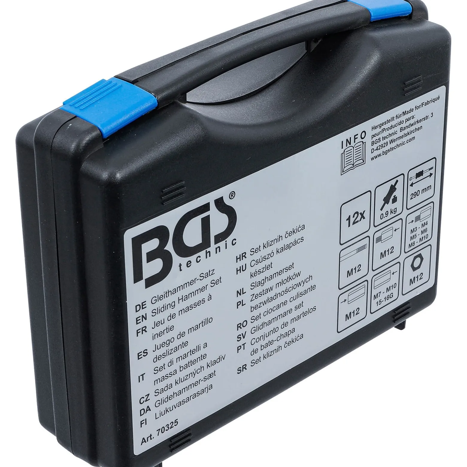 BGS Gleithammer-Satz mit Gewinde-Adaptern 12tlg. - 70325