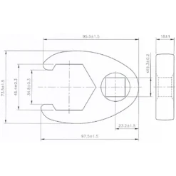 BGS Hahnenfußschlüssel Antrieb Innenvierkant 20 mm (3/4") SW 46 mm - 1759-46