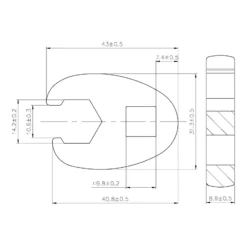 BGS Hahnenfußschlüssel Antrieb Innenvierkant 10 mm (3/8") SW 14 mm - 1756-14