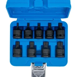 BGS Kraft-Bit-Einsatz-Satz Antrieb Innenvierkant 12,5 mm (1/2") Innenvielzahn (für XZN) M4 - M16 9tlg. - 5487