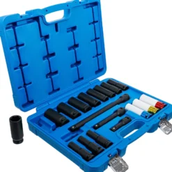BGS Kraft-Steckschlüssel- und Kraft-Schoneinsatz-Satz Sechskant Antrieb Innenvierkant 12,5 mm (1/2