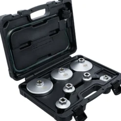 BGS Ölfilterschlüssel-Satz mit Ölfilter-Ablassschlauch für VAG / BMW / Citroën / Peugeot / Ford / Mercedes-Benz / Opel / Volvo 8tlg. - 72054