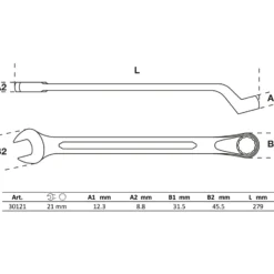 BGS Maul-Ringschlüssel gekröpft SW 21 mm - 30121