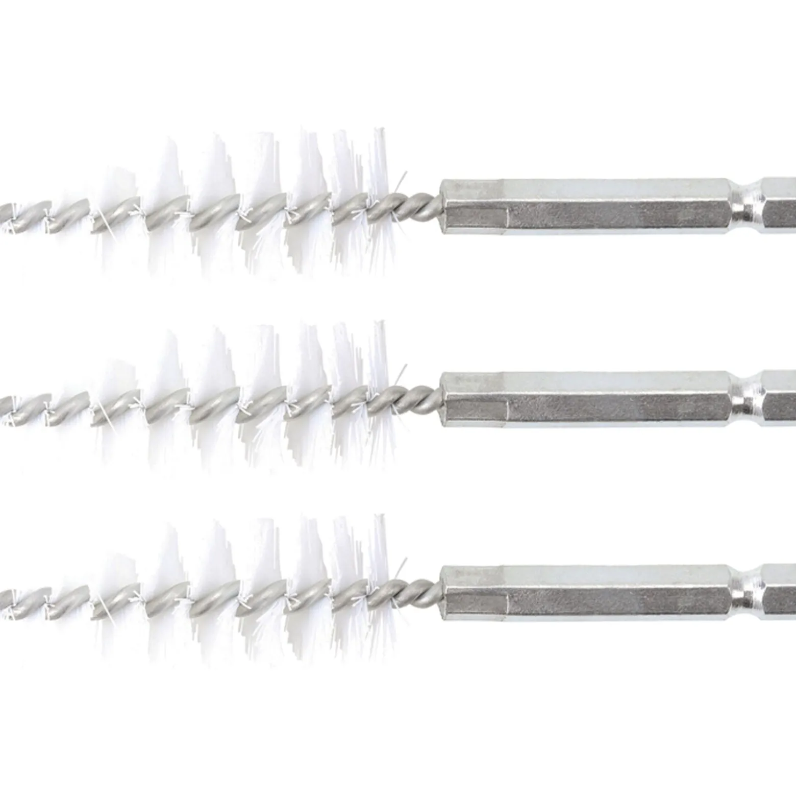 BGS Nylonbürste 18 mm Antrieb Außensechskant 6,3 mm (1/4") 3tlg. - 3078-18-N