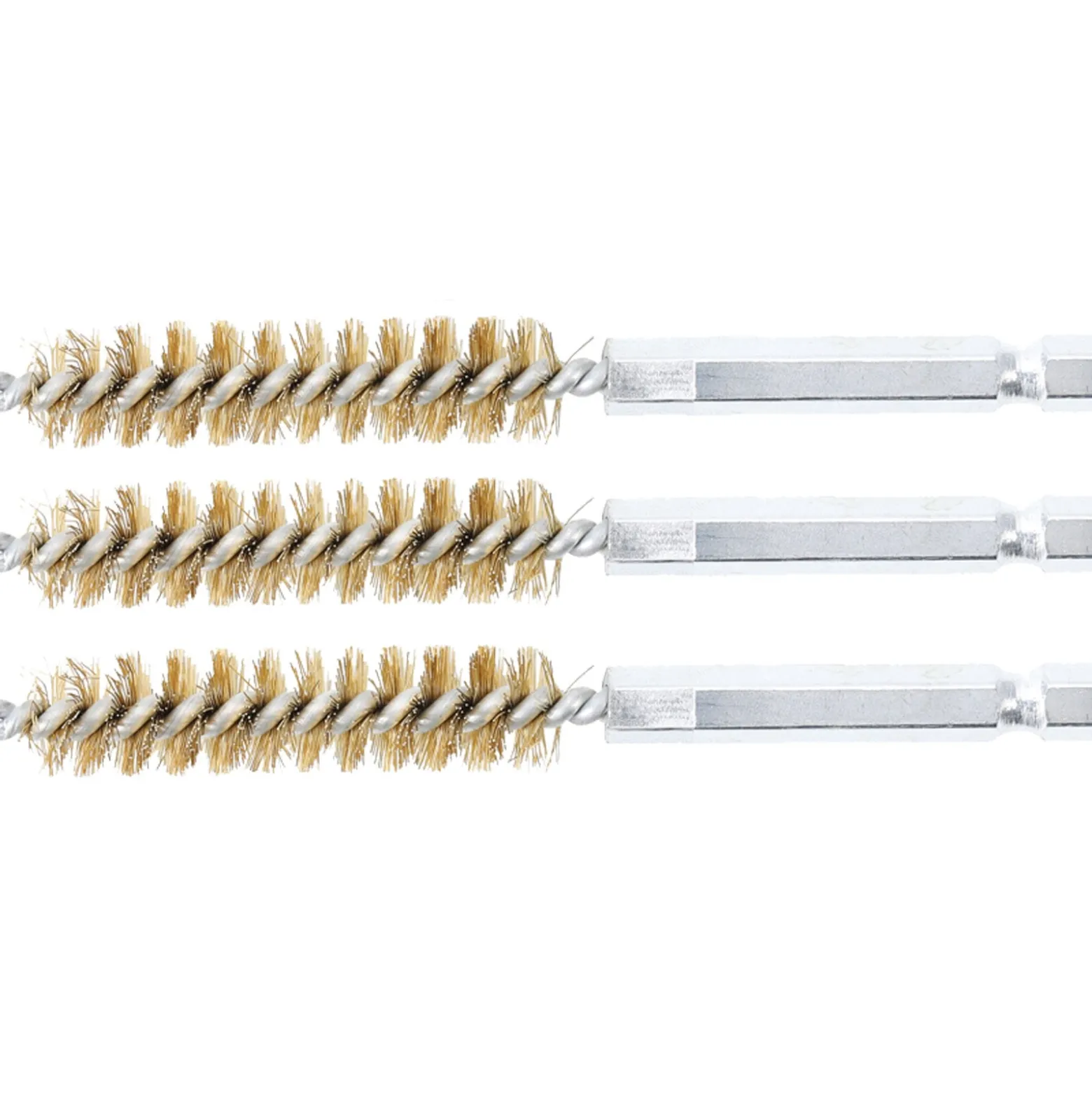 BGS Nylonbürste 11 mm Antrieb Außensechskant 6,3 mm (1/4") 3tlg. - 3078-11-N