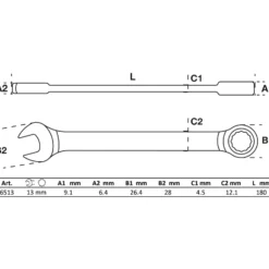 BGS Ratschenring-Maulschlüssel SW 13 mm - 6513