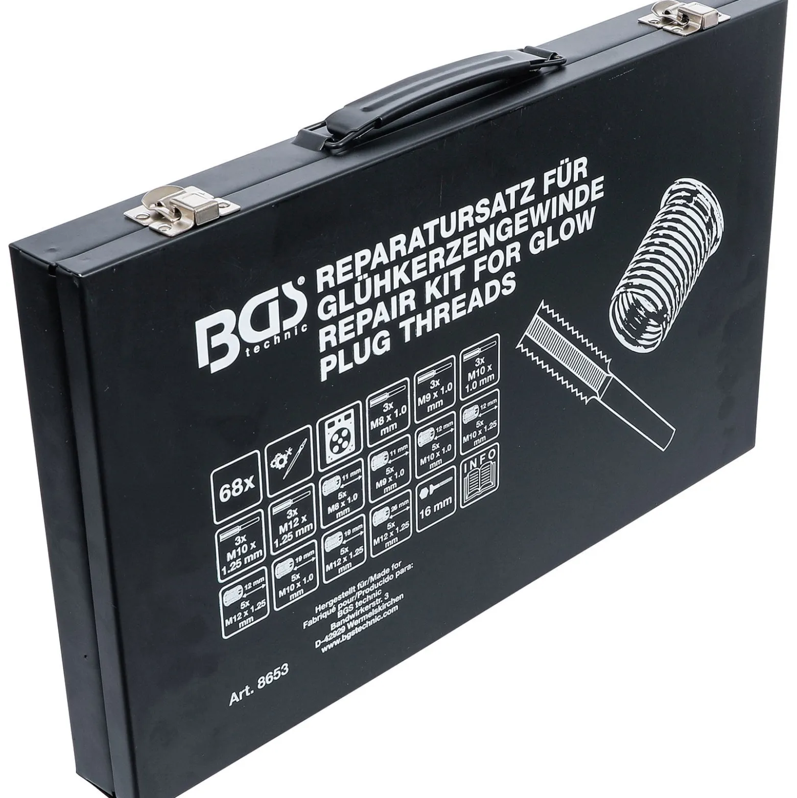 BGS Reparatursatz für Glühkerzengewinde M8 - M9 - M10 - M12 - 8653