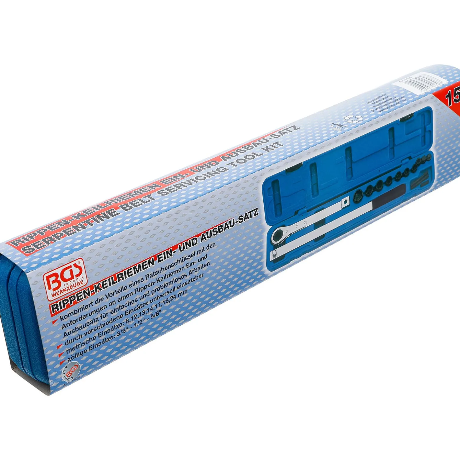 BGS Rippen-Keilriemen-Ein- und Ausbau-Satz 10 mm (3/8") + 12,5 mm (1/2") - 1706