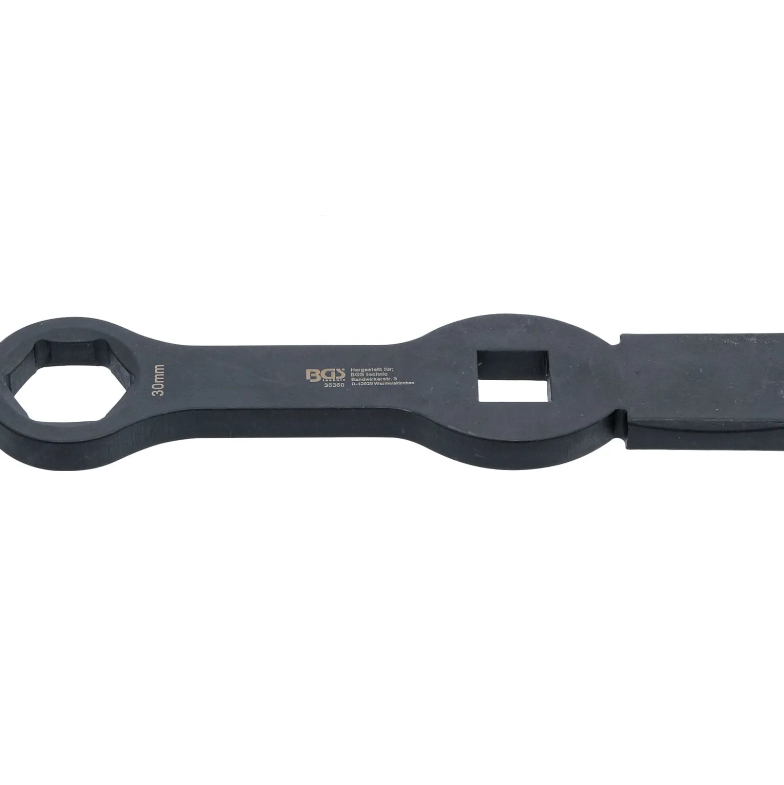BGS Schlag-Ringschlüssel Sechskant mit 2 Schlagflächen SW 30 mm - 35360