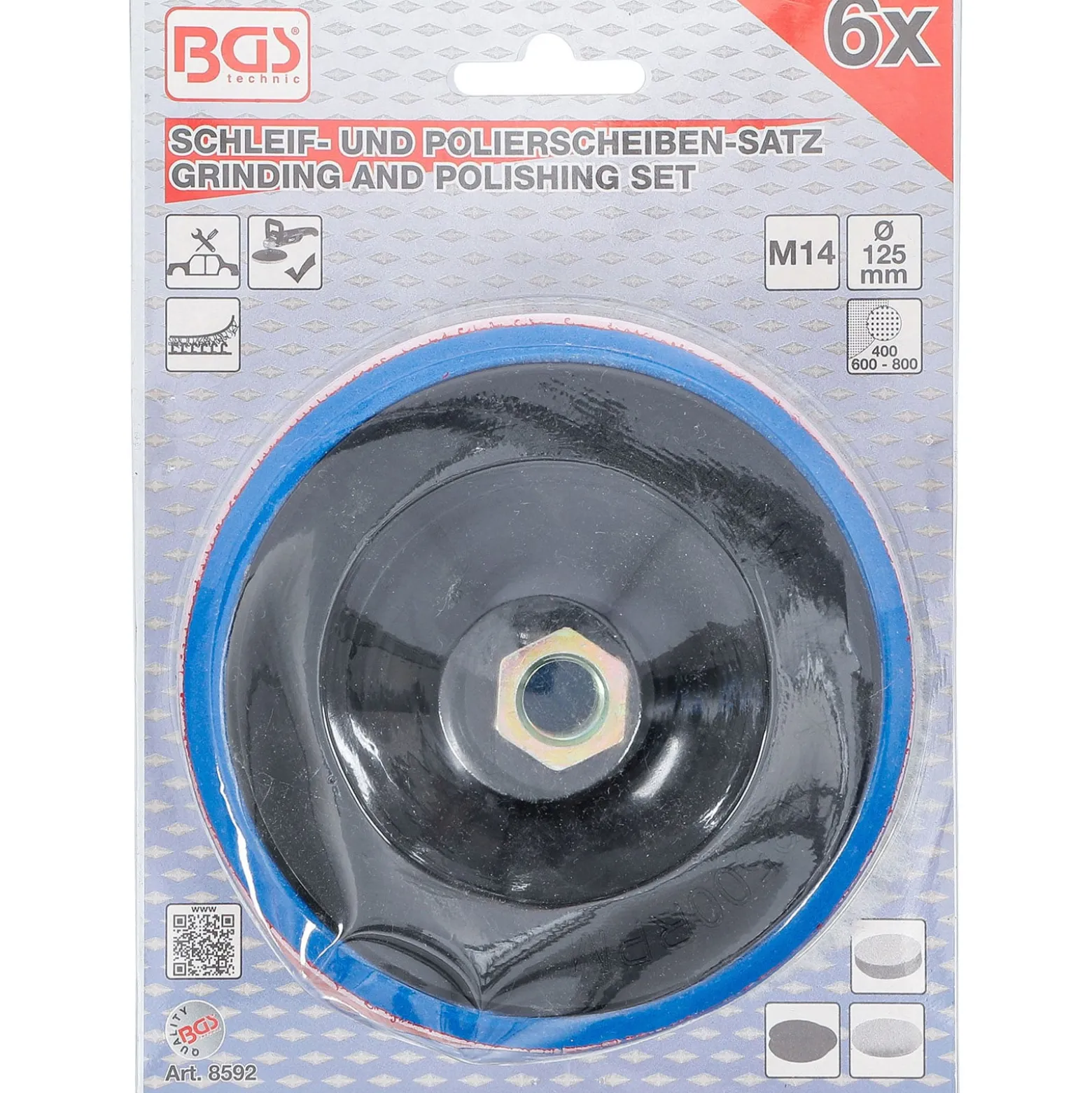 BGS Schleif- und Polierscheiben-Satz Ø 125 mm - 8592