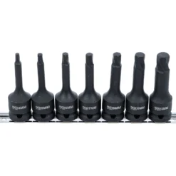 BGS Schraubenausdreher-Satz Antrieb Innenvierkant 12,5 mm (1/2") für defekten Innensechskant 4 - 12 mm 7tlg. - 7004