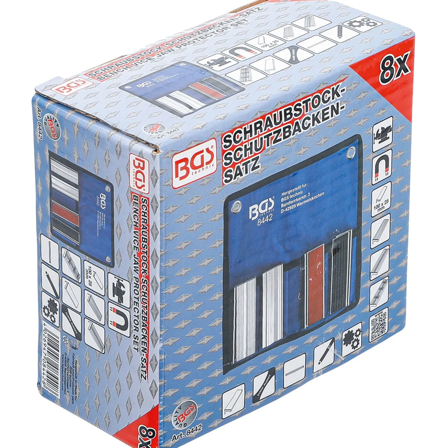 BGS Schraubstock-Schutzbacken-Satz Aluminium 100 mm 8tlg. - 8442