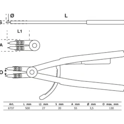 BGS Sprengringzange gerade für Innensprengringe 500 mm - 6737