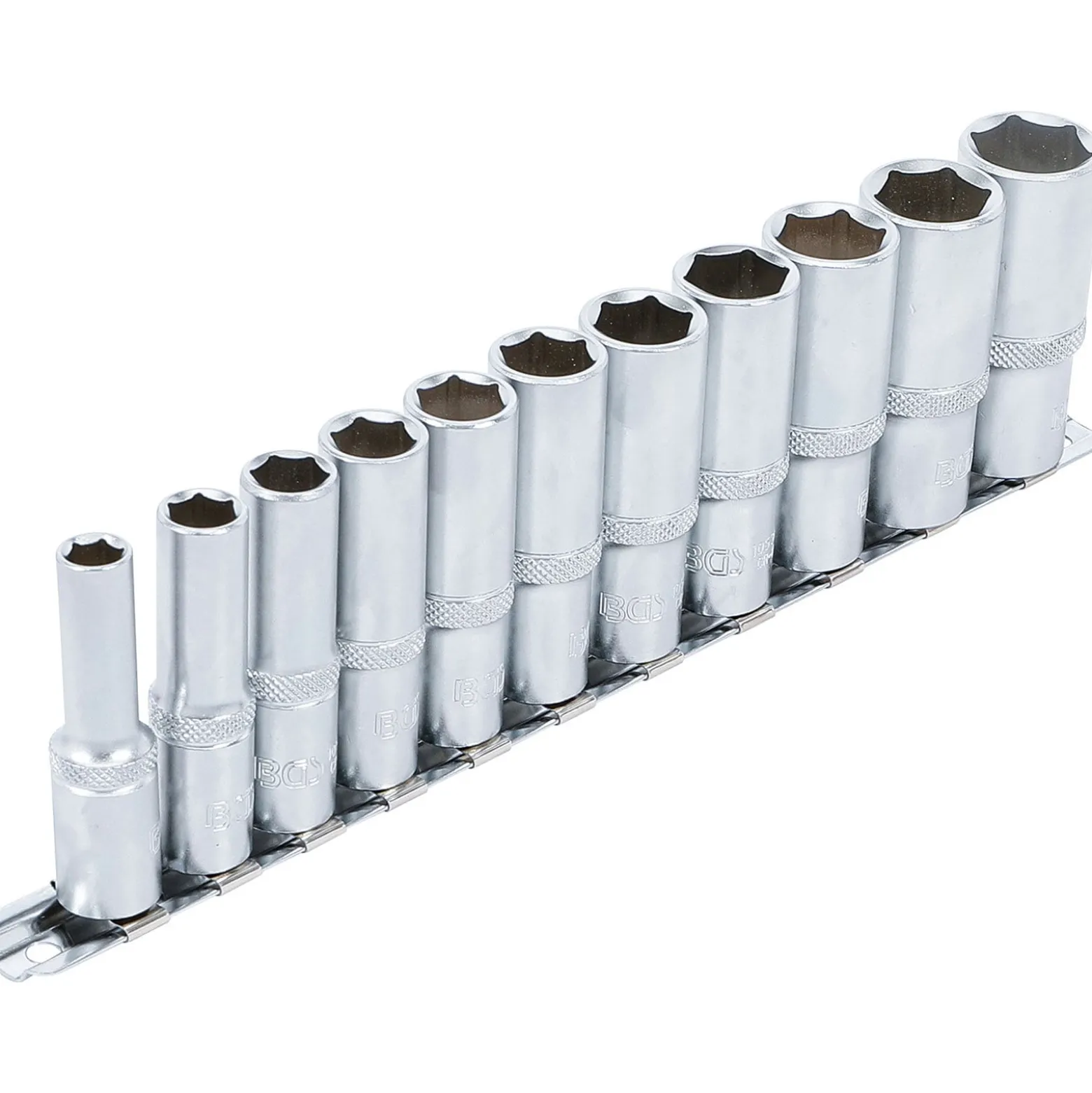 BGS Steckschlüssel-Einsatz-Satz Sechskant tief Antrieb Innenvierkant 10 mm (3/8") SW 8 - 19 mm 11tlg. - 2222