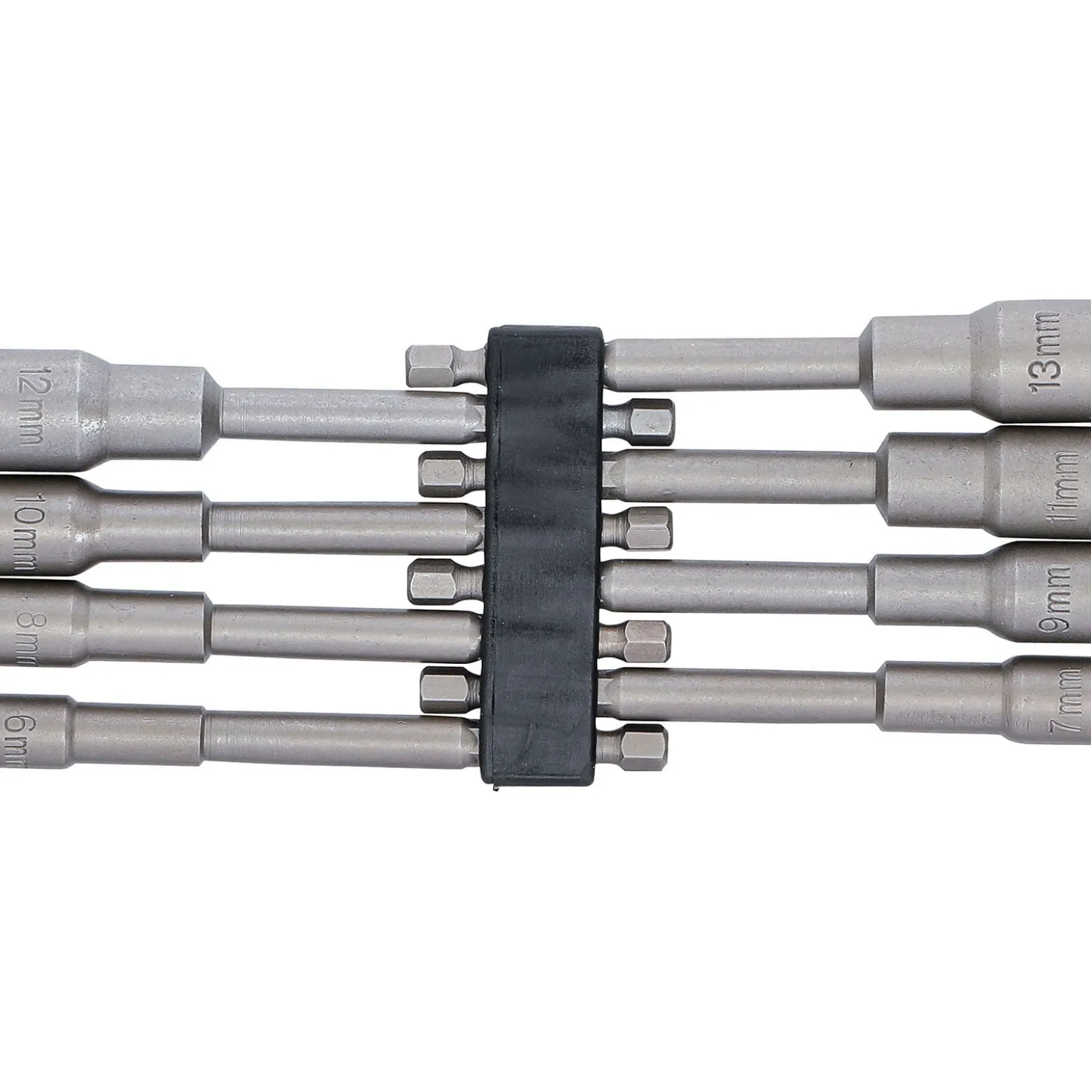 BGS Steckschlüssel-Einsatz-Satz Sechskant extra lang Antrieb Außensechskant 6,3 mm (1/4") für Bohrmaschinen SW 6 - 13 mm 8tlg. - 2759