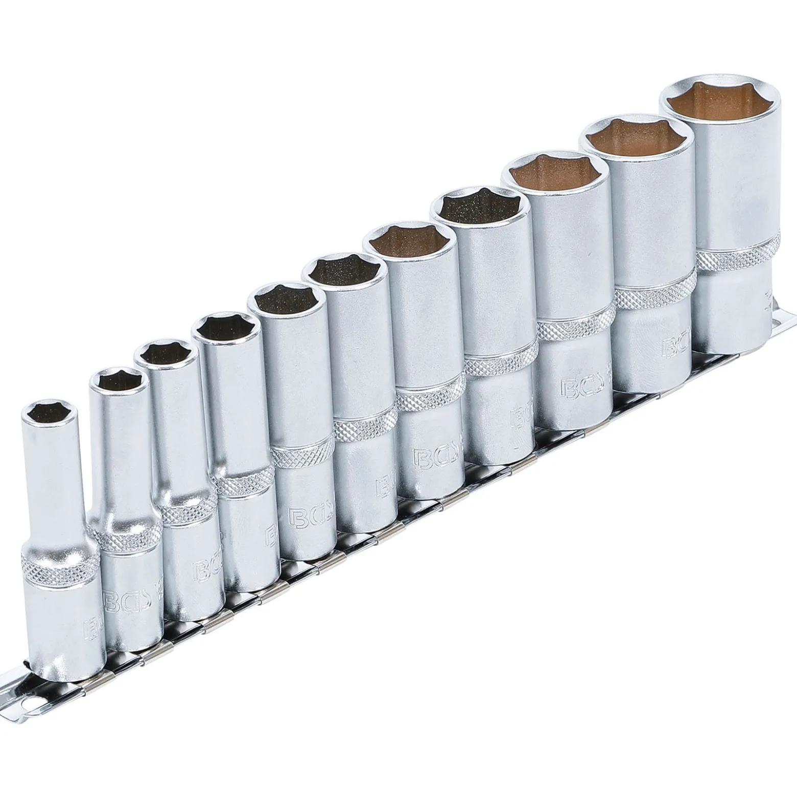 BGS Steckschlüssel-Einsatz-Satz Sechskant tief Antrieb Innenvierkant 10 mm (3/8") Zollgrößen 11tlg. - 2756