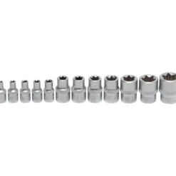 BGS Steckschlüssel-Einsatz-Satz E-Profil Antrieb Innenvierkant 6,3 mm (1/4") / 10 mm (3/8") SW E4 - E20 12tlg. - 2038