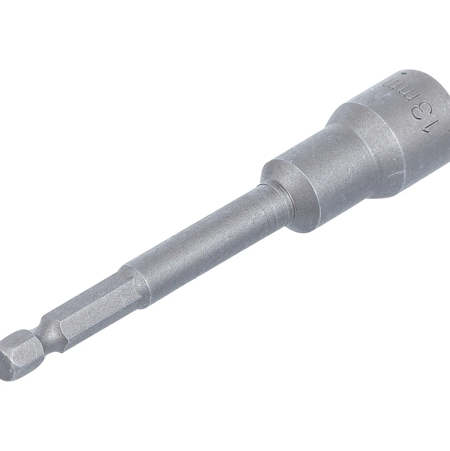 BGS Steckschlüssel-Einsatz Sechskant extra lang für Bohrmaschinen Antrieb Außensechskant 6,3 mm (1/4") SW 13 mm - 2769