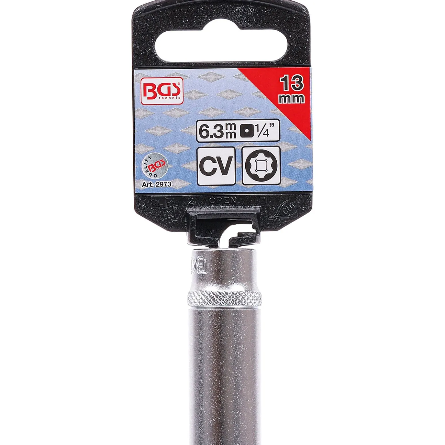 BGS Steckschlüssel-Einsatz Super Lock tief Antrieb Innenvierkant 6,3 mm (1/4") SW 13 mm - 2973