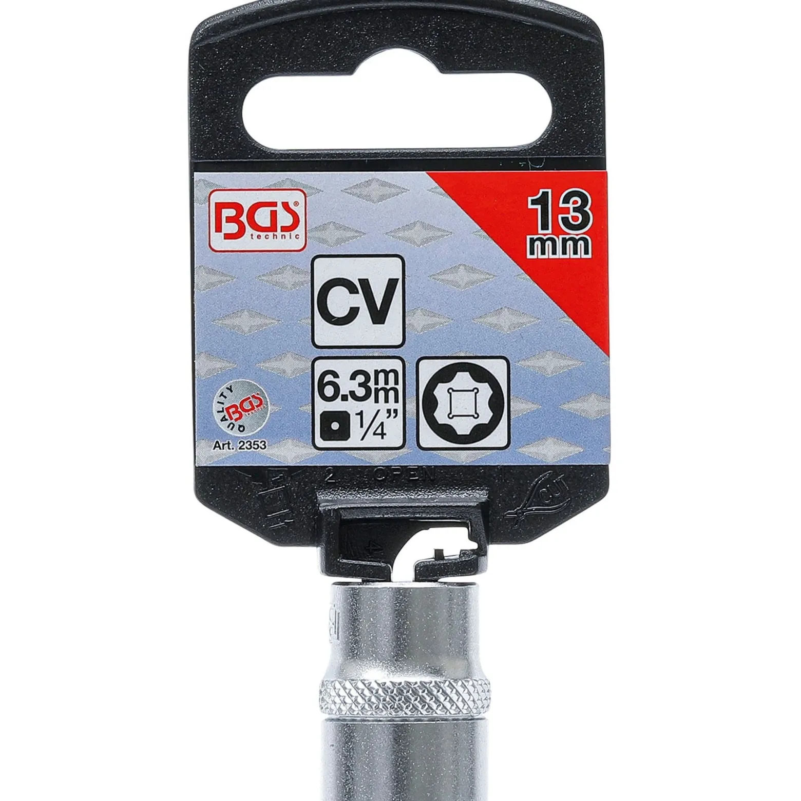 BGS Steckschlüssel-Einsatz Super Lock Antrieb Innenvierkant 6,3 mm (1/4") SW 13 mm - 2353