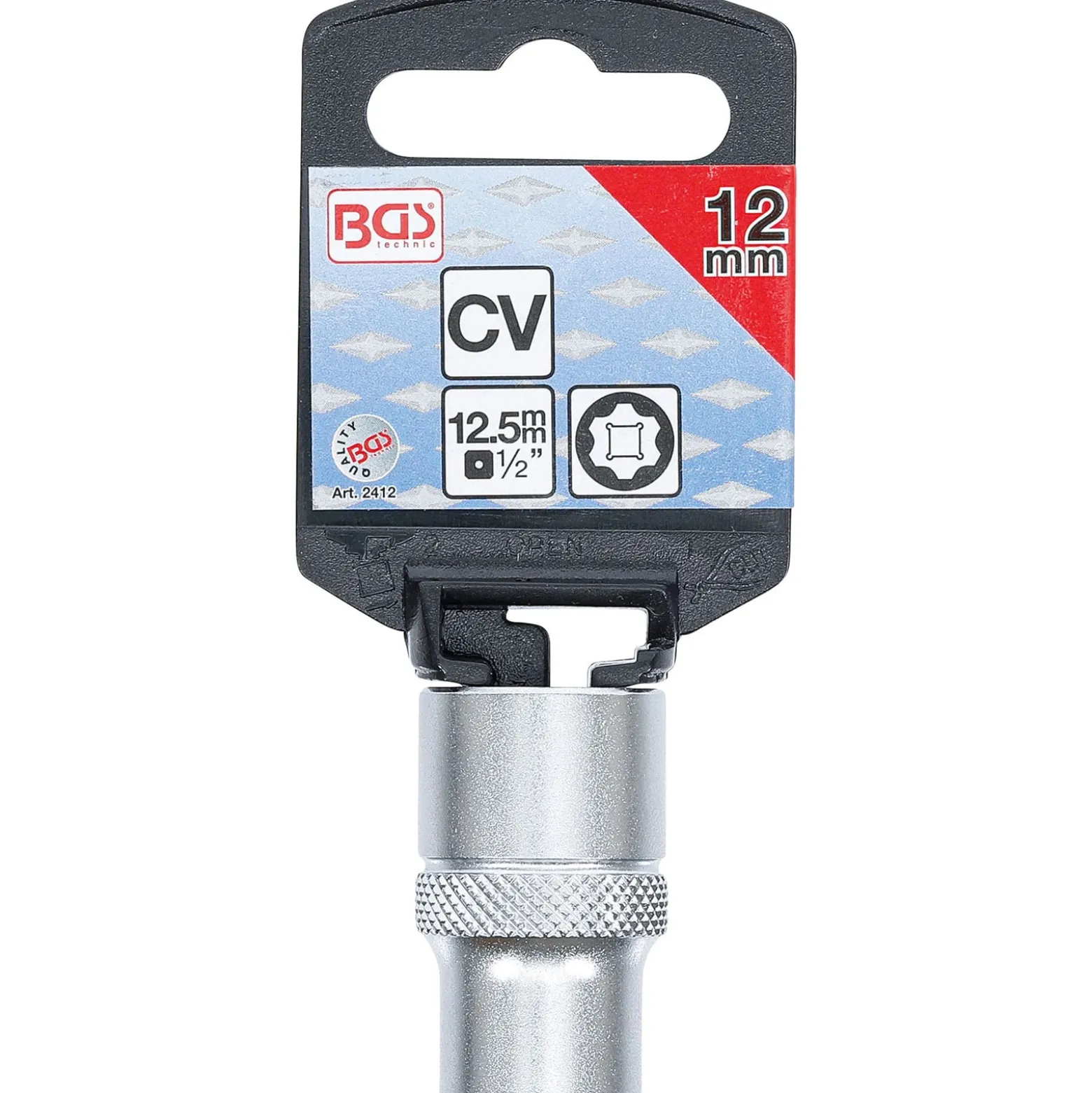 BGS Steckschlüssel-Einsatz Super Lock Antrieb Innenvierkant 12,5 mm (1/2") SW 12 mm - 2412