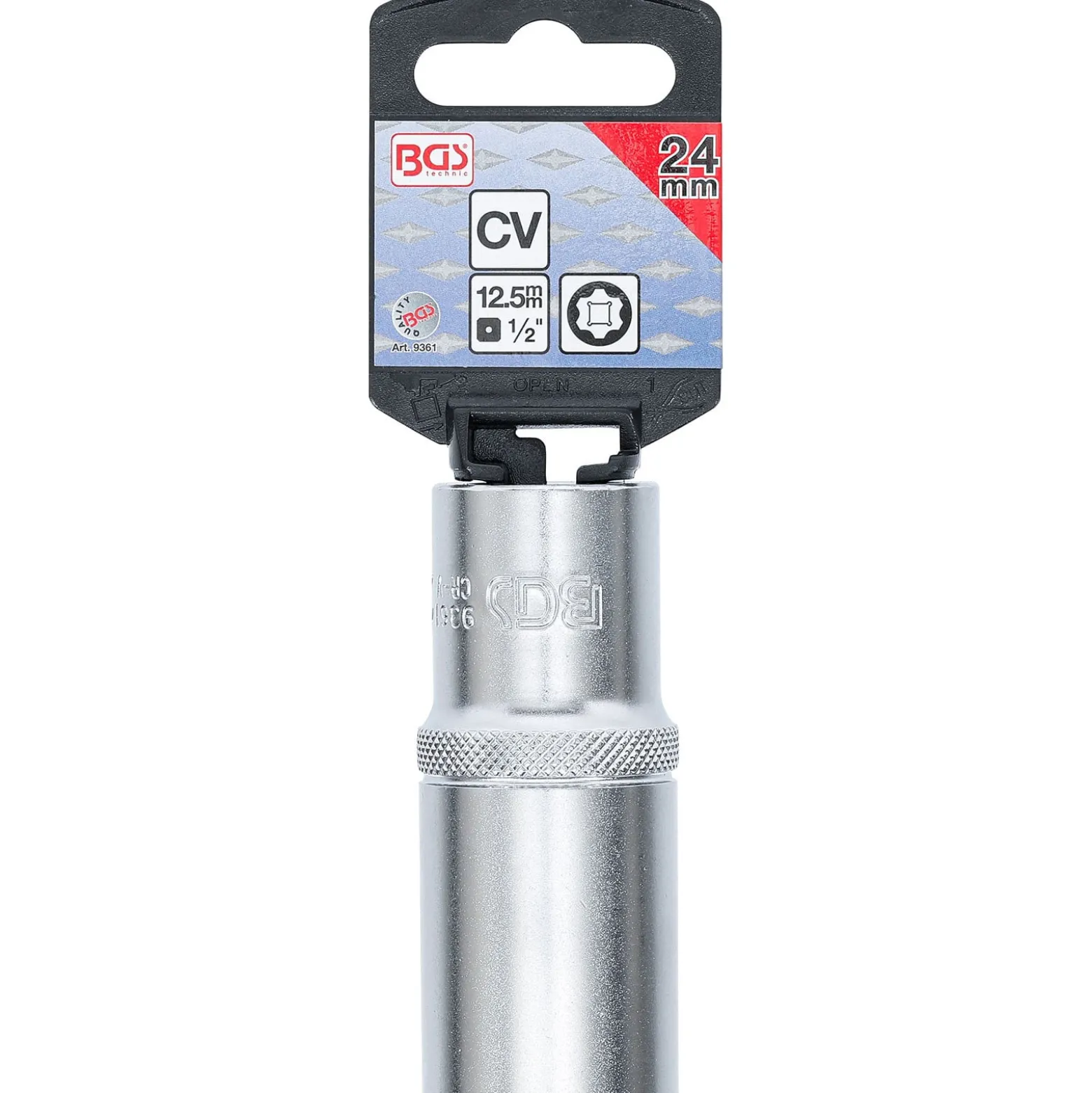 BGS Steckschlüssel-Einsatz Super Lock tief Antrieb Innenvierkant 12,5 mm (1/2") SW 24 mm - 9361