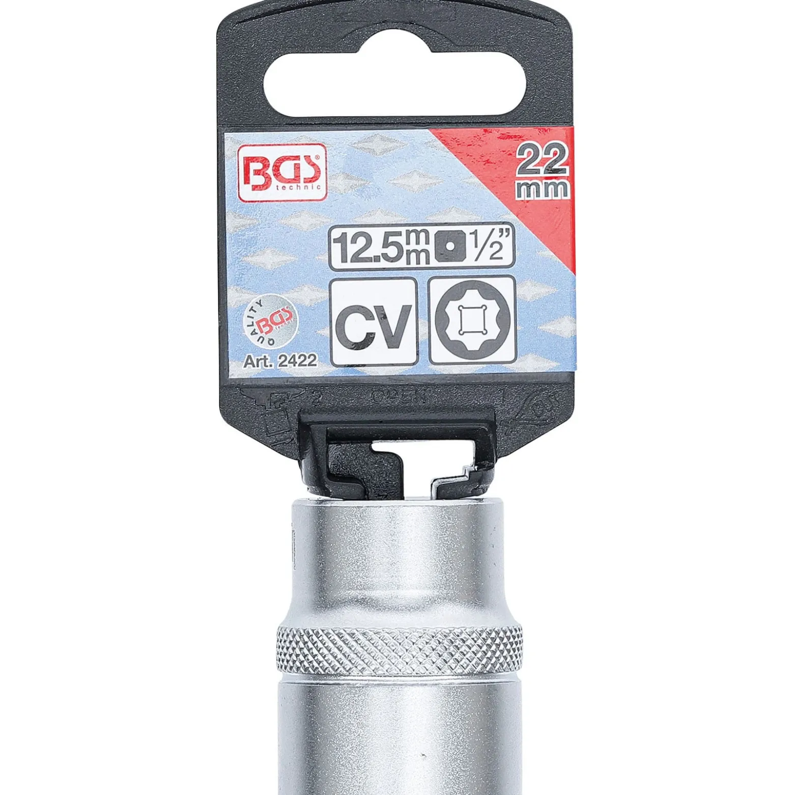 BGS Steckschlüssel-Einsatz Super Lock Antrieb Innenvierkant 12,5 mm (1/2") SW 22 mm - 2422