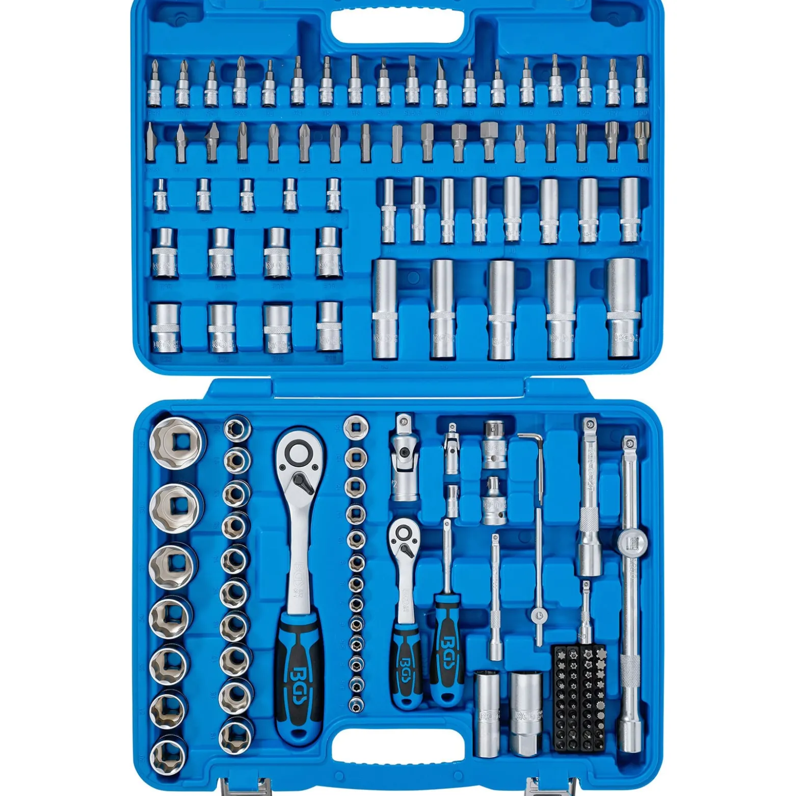 BGS Steckschlüssel-Satz Wellenprofil Antrieb 6,3 mm (1/4") / 12,5 mm (1/2") 150tlg. - 74518