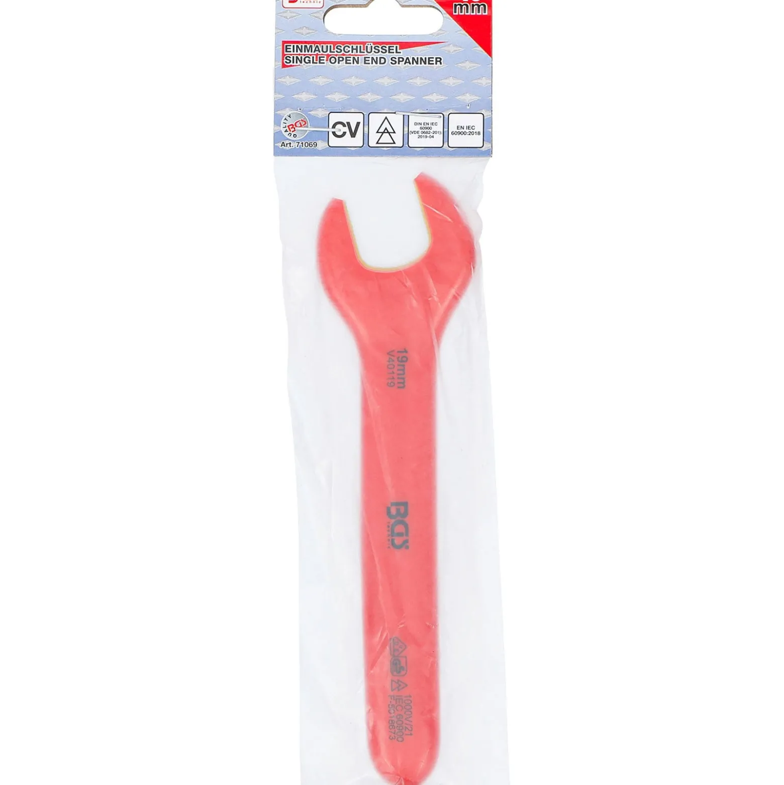 BGS VDE-Einmaulschlüssel SW 19 mm - 71069