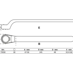 BGS VDE-Einringschlüssel tief gekröpft SW 30 mm - 72030