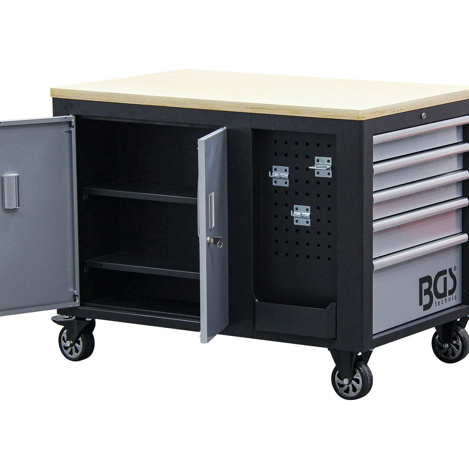BGS Werkstattwagen 2 x 5 Schubladen 1 Schrank leer - 4199