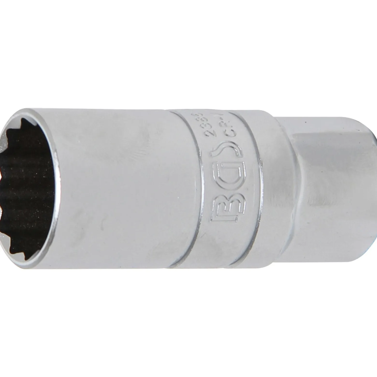 BGS Zündkerzen-Einsatz mit Haltegummi Zwölfkant Antrieb Innenvierkant 12,5 mm (1/2") SW 21 mm - 2386