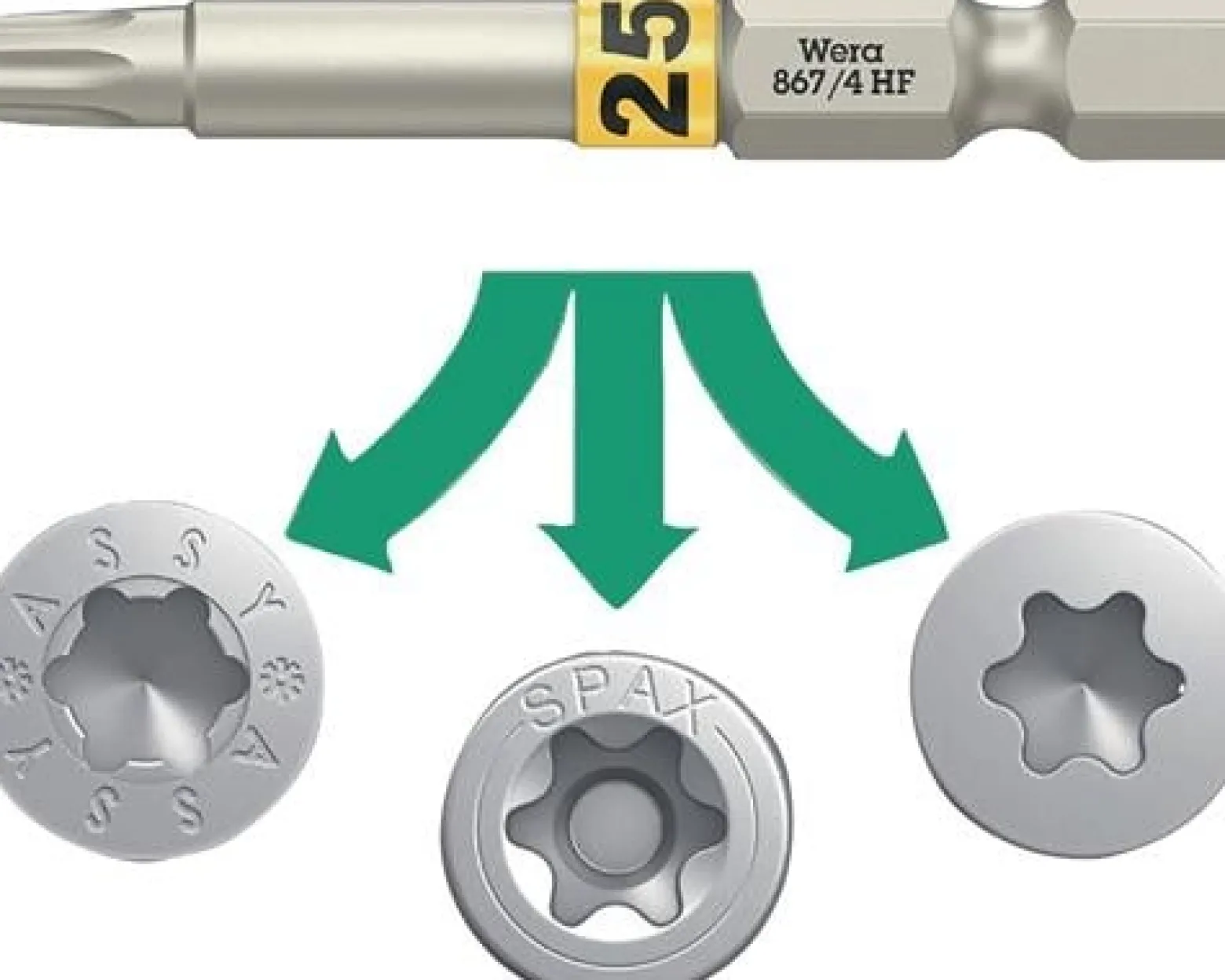 Bit 867 TORX® HF 1/4 Zoll TX 20 L.25mm m.Farbleitsystem WERA